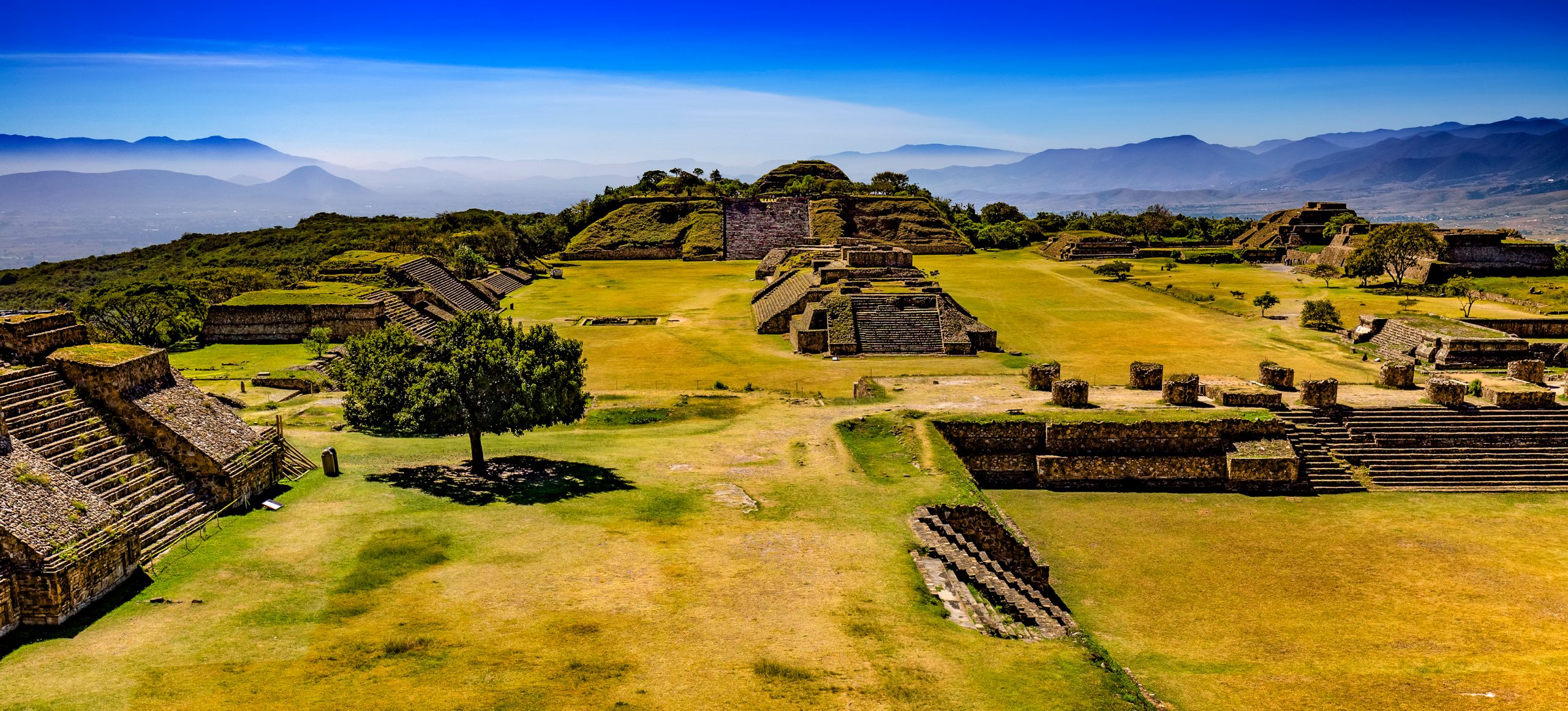 Monte Albán archaeological site at first light, Oaxaca