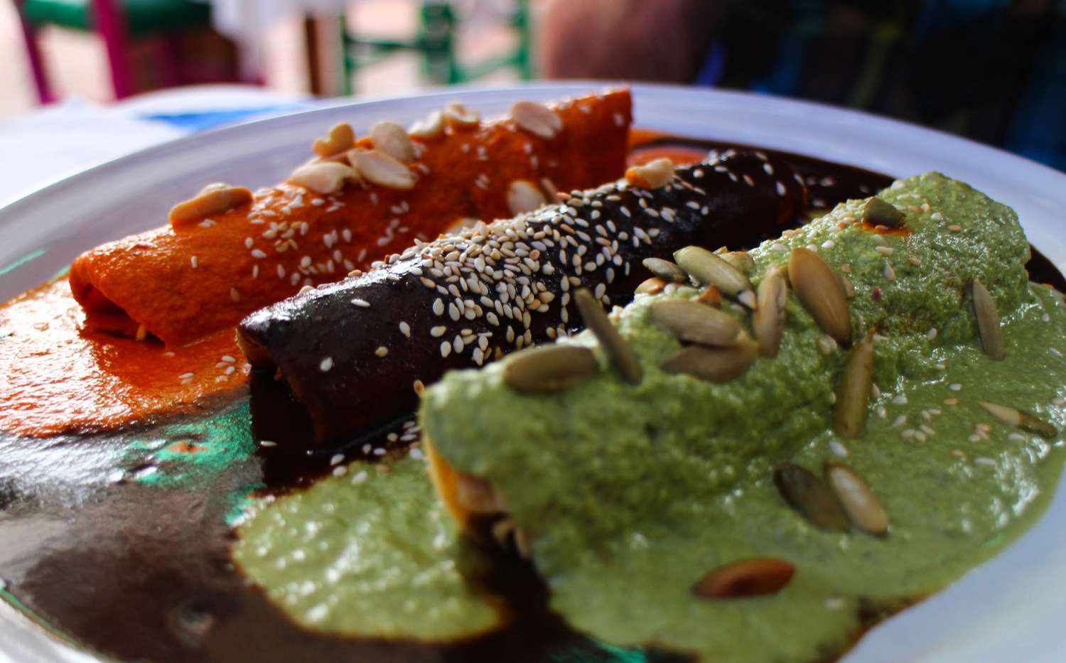 Three moles on a plate — Oaxacan classic